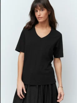 Tops En T-Shirts*Next Zwart - Katoenen Modal ruimvallend V-hals T-shirt