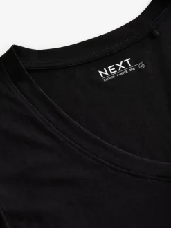 Tops En T-Shirts*Next Zwart - Katoenen Modal ruimvallend V-hals T-shirt