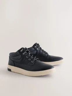 Boots*Next - Knitted Collar Ankle Boots Zwart