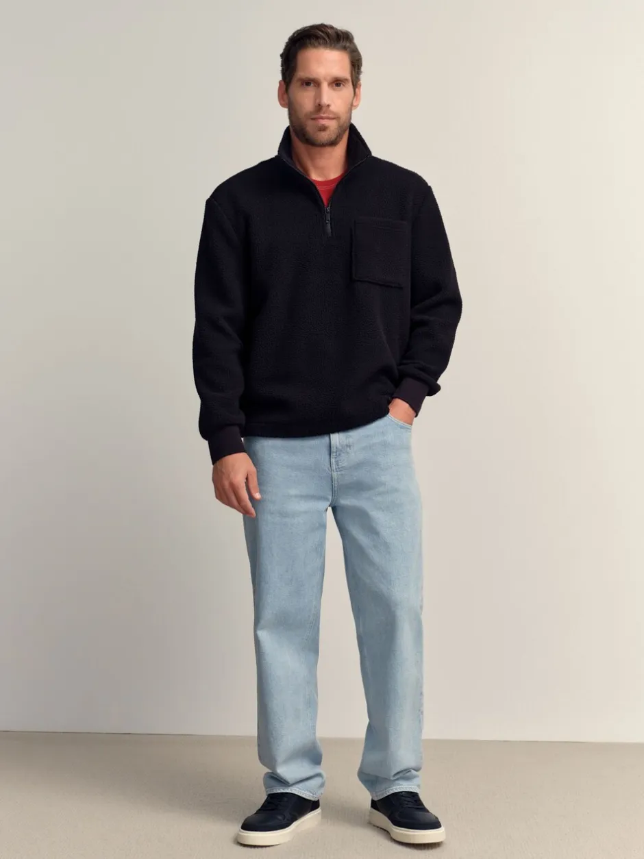 Jassen En Jacks|Sweaters En Hoody´S|Next - Kwartrits - Borg Fleece Zwart