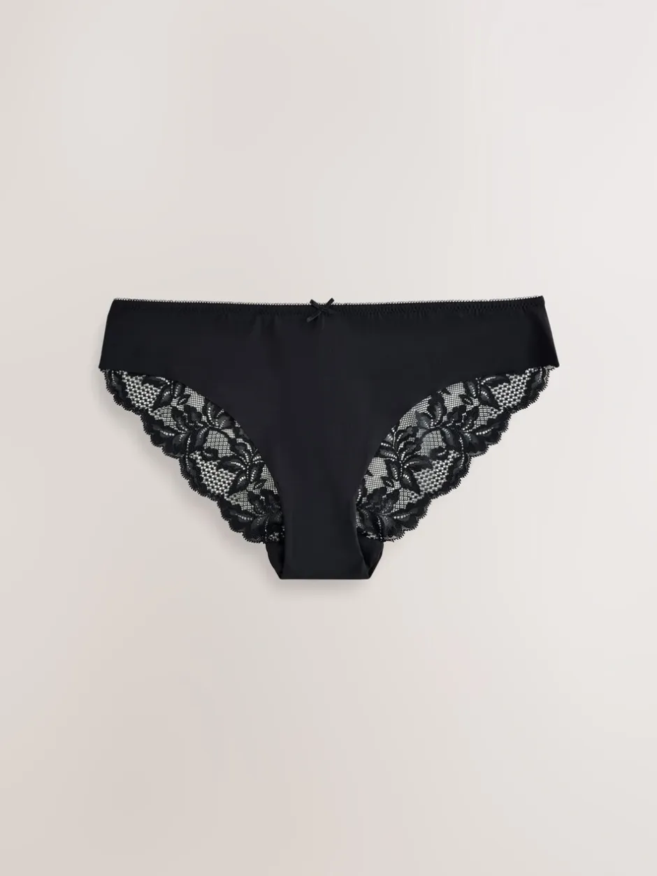 Onderbroeken*Next - Lace Back NVPL Knickers 7 Pack Zwart