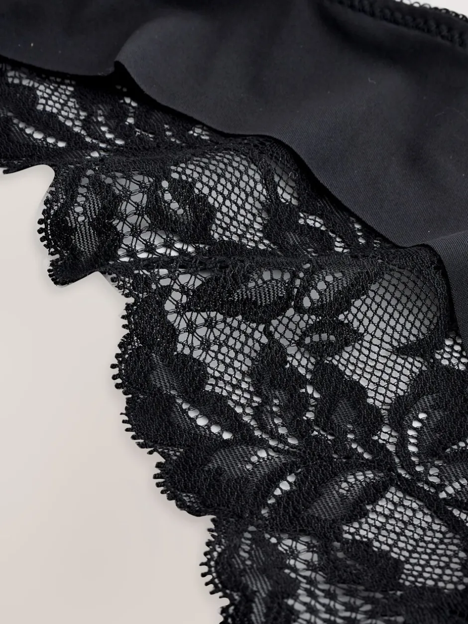 Onderbroeken*Next - Lace Back NVPL Knickers 7 Pack Zwart