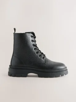 Boots|Next Zwart - Lace Up Leather Boots