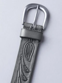Ceintuurs*Lakeland Leather - - Leren riem met reliëf Zwart