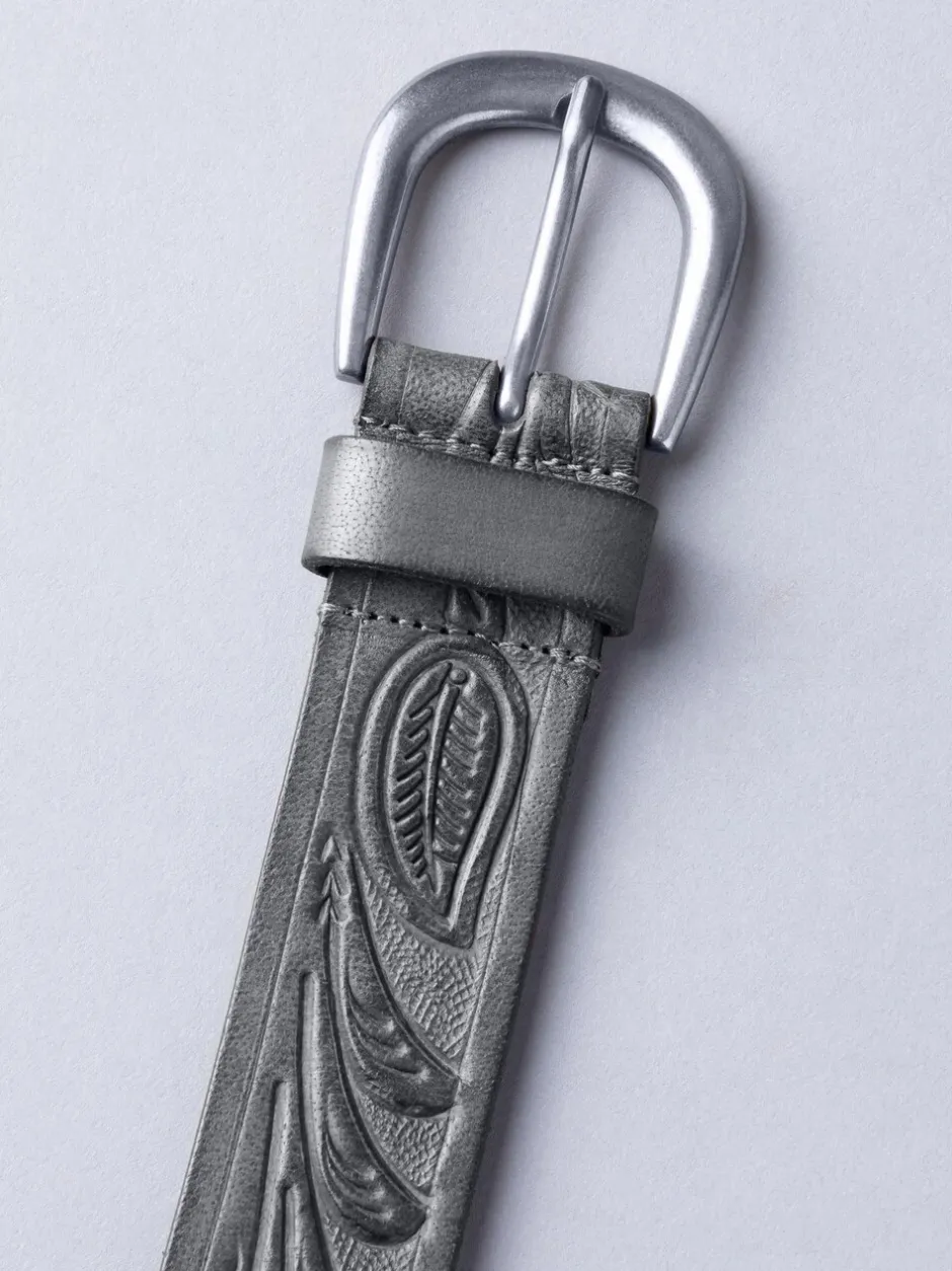 Ceintuurs*Lakeland Leather - - Leren riem met reliëf Zwart
