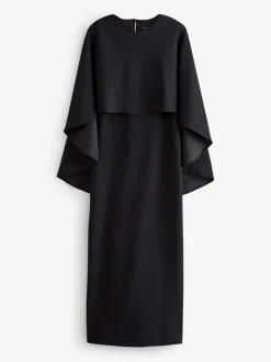 Gelegenheidskleding*Next Zwart - Lange jurk met cape