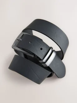 Riemen En Bretels*Next Zwart - Leather Belt With Double Keeperloop