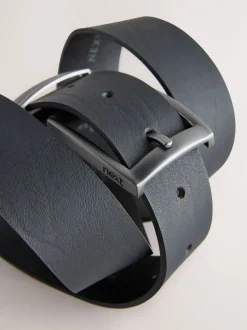 Riemen En Bretels*Next Zwart - Leather Belt With Double Keeperloop