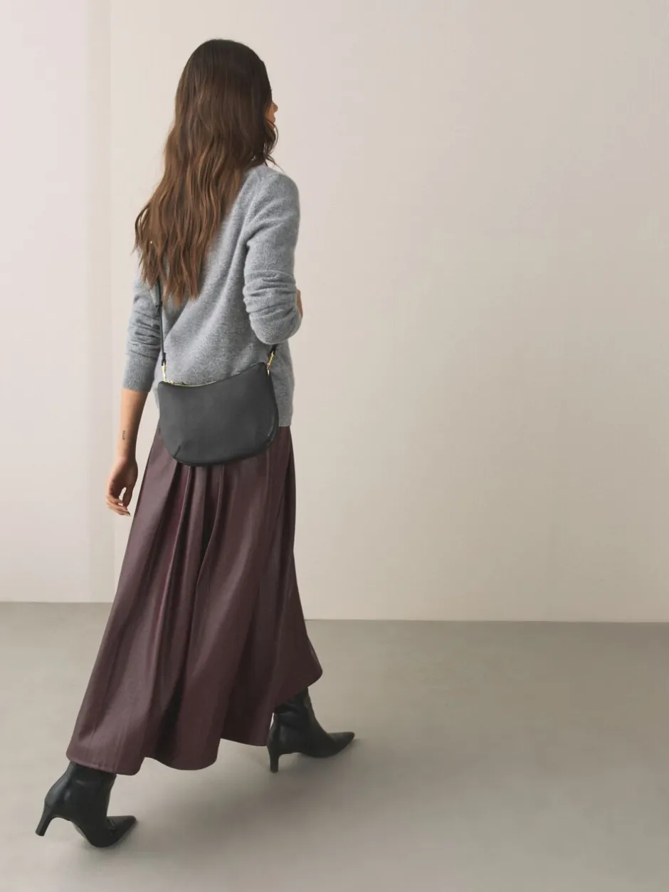 Tassen En Portemonnees|Next - Leather Scoop Cross-Body Bag Zwart