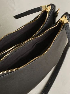 Tassen En Portemonnees|Next - Leather Scoop Cross-Body Bag Zwart