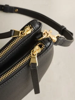 Tassen En Portemonnees|Next - Leather Scoop Cross-Body Bag Zwart