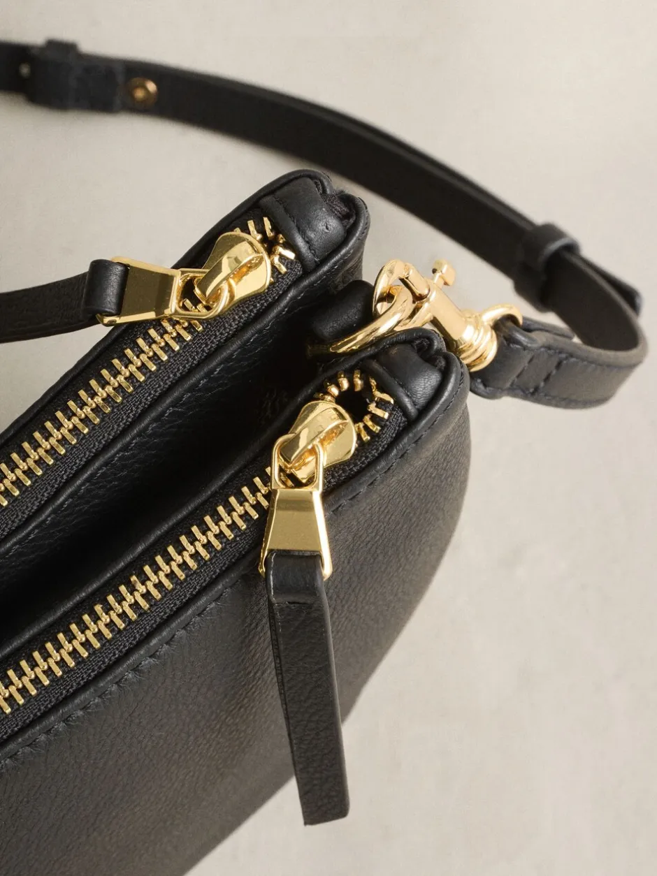 Tassen En Portemonnees|Next - Leather Scoop Cross-Body Bag Zwart