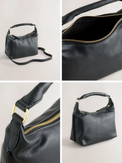 Tassen En Portemonnees|Next - Leather Scooped Hand Held Bag Zwart
