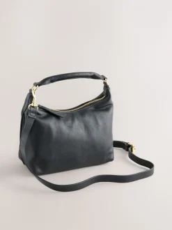 Tassen En Portemonnees|Next - Leather Scooped Hand Held Bag Zwart