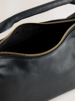 Tassen En Portemonnees|Next - Leather Scooped Hand Held Bag Zwart