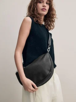 Tassen En Portemonnees|Next - Leather Sling Cross Body Bag Zwart
