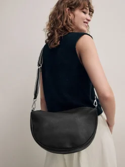 Tassen En Portemonnees|Next - Leather Sling Cross Body Bag Zwart