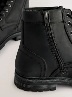 Boots*Next - Leather Toe Cap Zip Up Boots Zwart