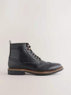 Boots|Formele Schoenen*Next - Leren brogue laarzen Zwart