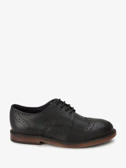 Schoolkleding*Next - Leren Brogue schoenen met veters Zwart