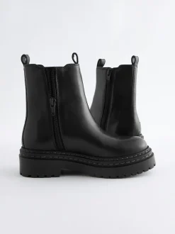 Boots*Next - Leren Chunky Chelsea Boots Zwart