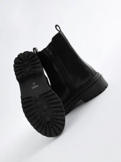 Boots*Next - Leren Chunky Chelsea Boots Zwart