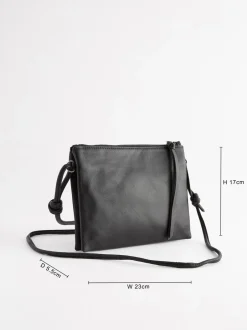 Tassen En Portemonnees|Next - Leren crossbodytas Zwart