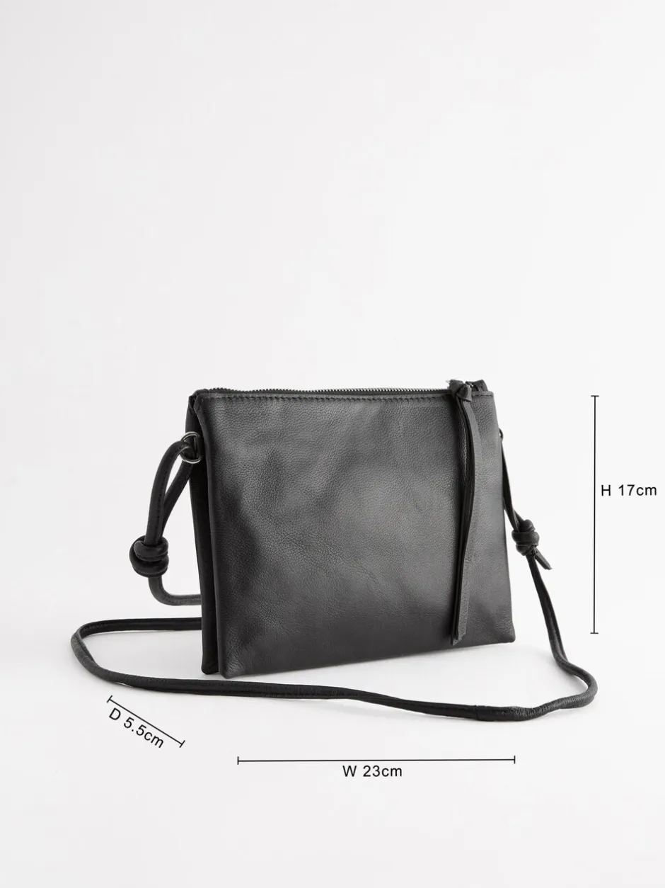 Tassen En Portemonnees|Next - Leren crossbodytas Zwart