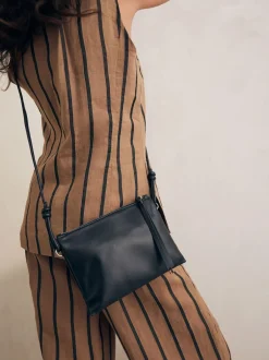 Tassen En Portemonnees|Next - Leren crossbodytas Zwart
