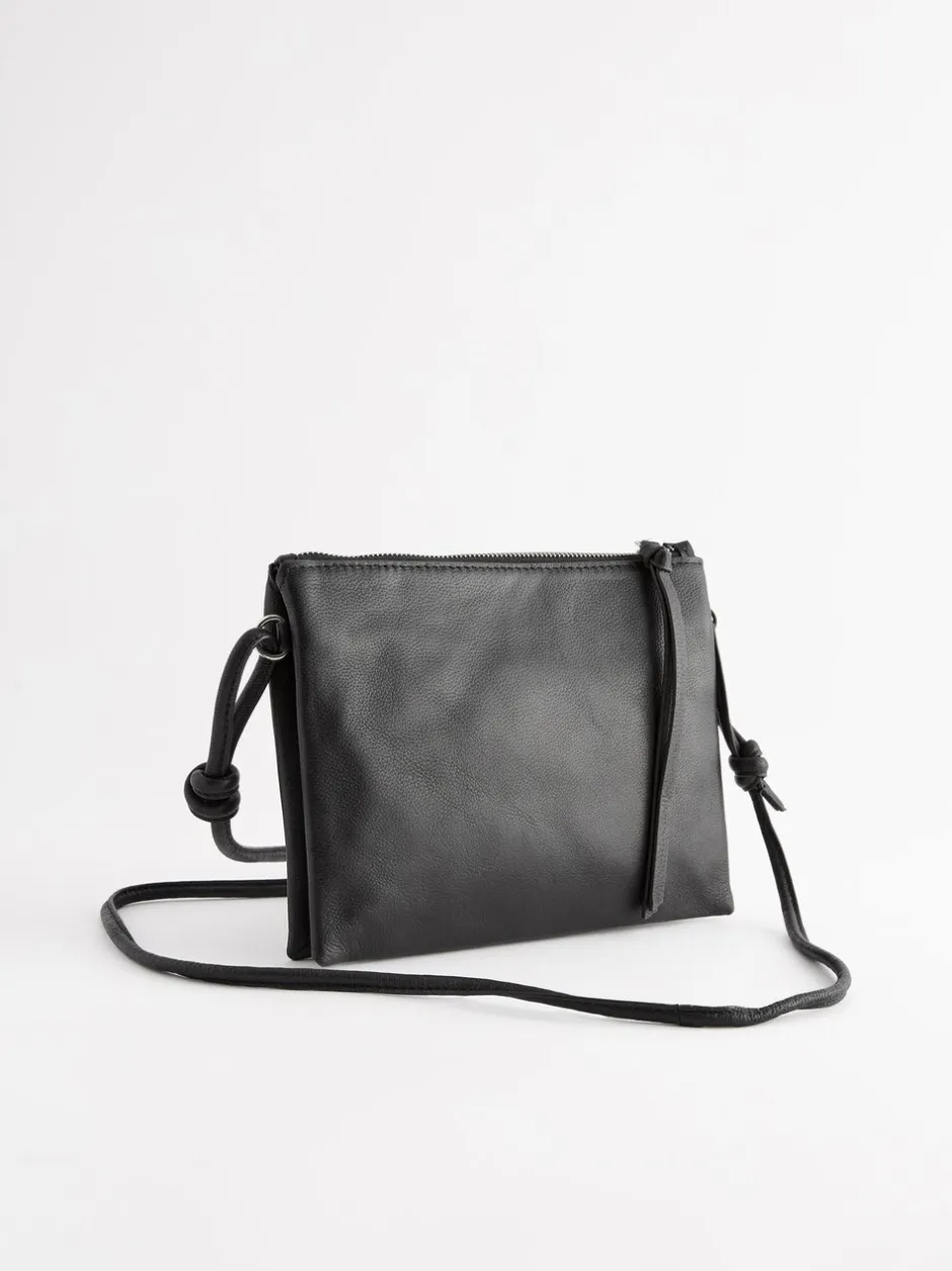 Tassen En Portemonnees|Next - Leren crossbodytas Zwart