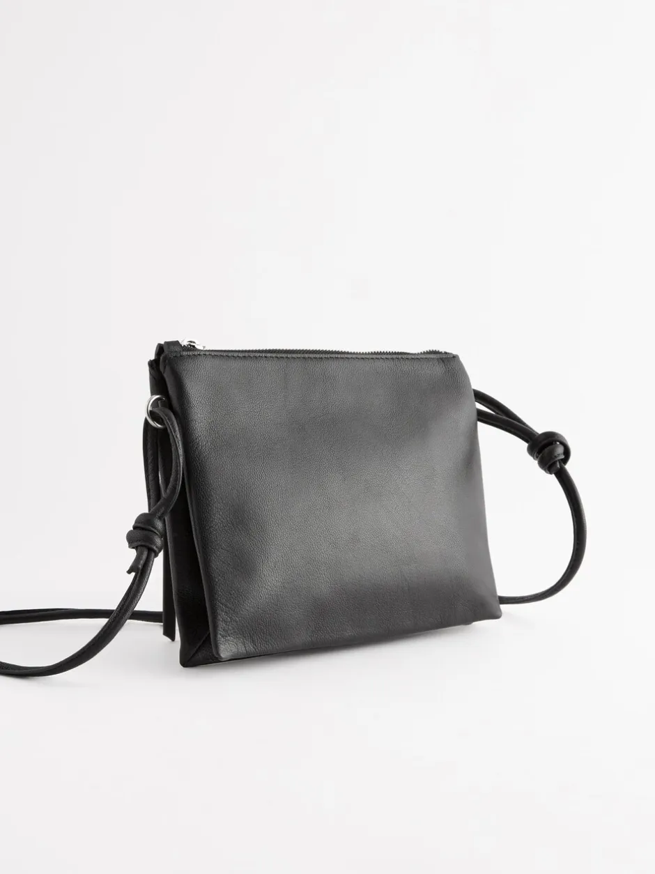 Tassen En Portemonnees|Next - Leren crossbodytas Zwart