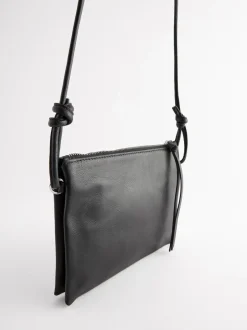 Tassen En Portemonnees|Next - Leren crossbodytas Zwart