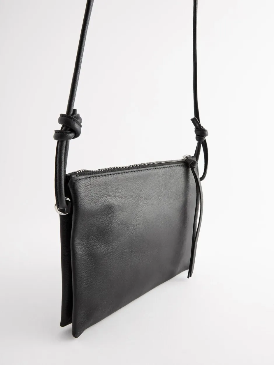 Tassen En Portemonnees|Next - Leren crossbodytas Zwart