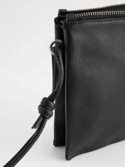 Tassen En Portemonnees|Next - Leren crossbodytas Zwart
