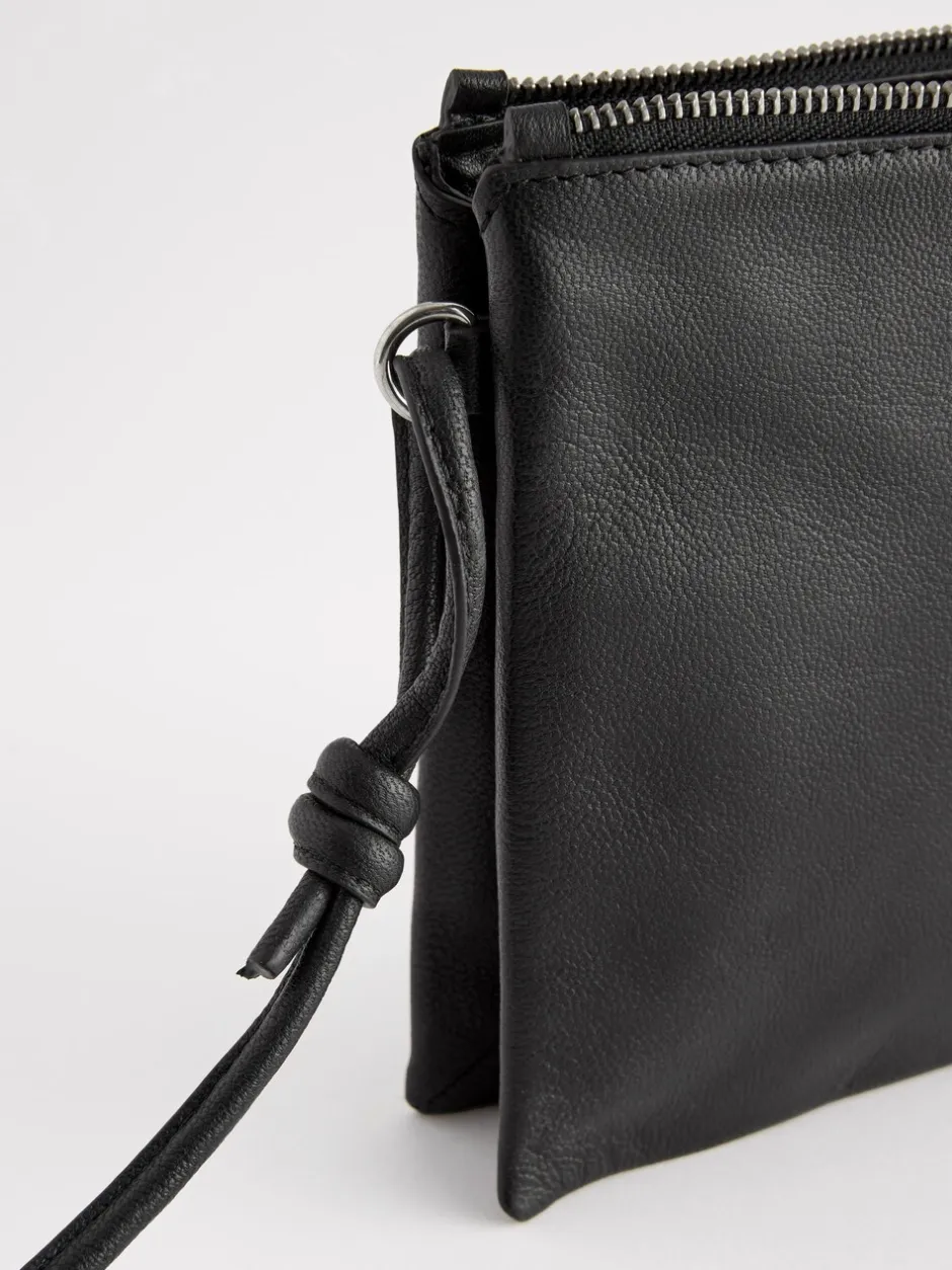 Tassen En Portemonnees|Next - Leren crossbodytas Zwart