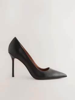 Ruimvallend En Extraruimvallend|Schoenen Met Hakken|Next - Leren spitse pumps Zwart