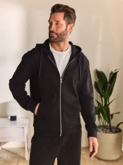 Loungewear|Sweaters En Hoody´S|Next Zwart - Lichte hoodie met rits