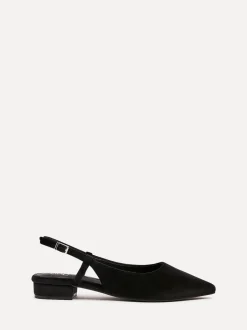 Lage Schoenen*Linzi - Clasica Low Heeled Slingback Courts Zwart