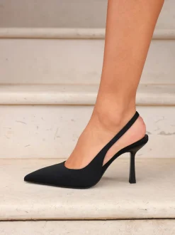 Schoenen Met Hakken|Linzi - Dash Slingback Court Heels Zwart