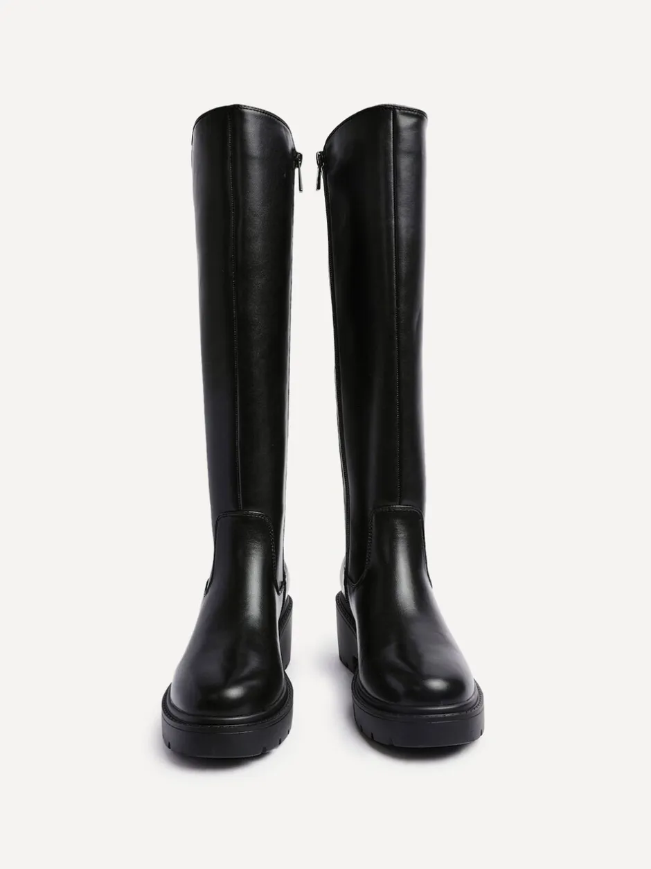 Boots*Linzi - Hyland High Leg Wedges Boots Zwart