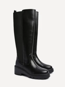 Boots*Linzi - Hyland High Leg Wedges Boots Zwart