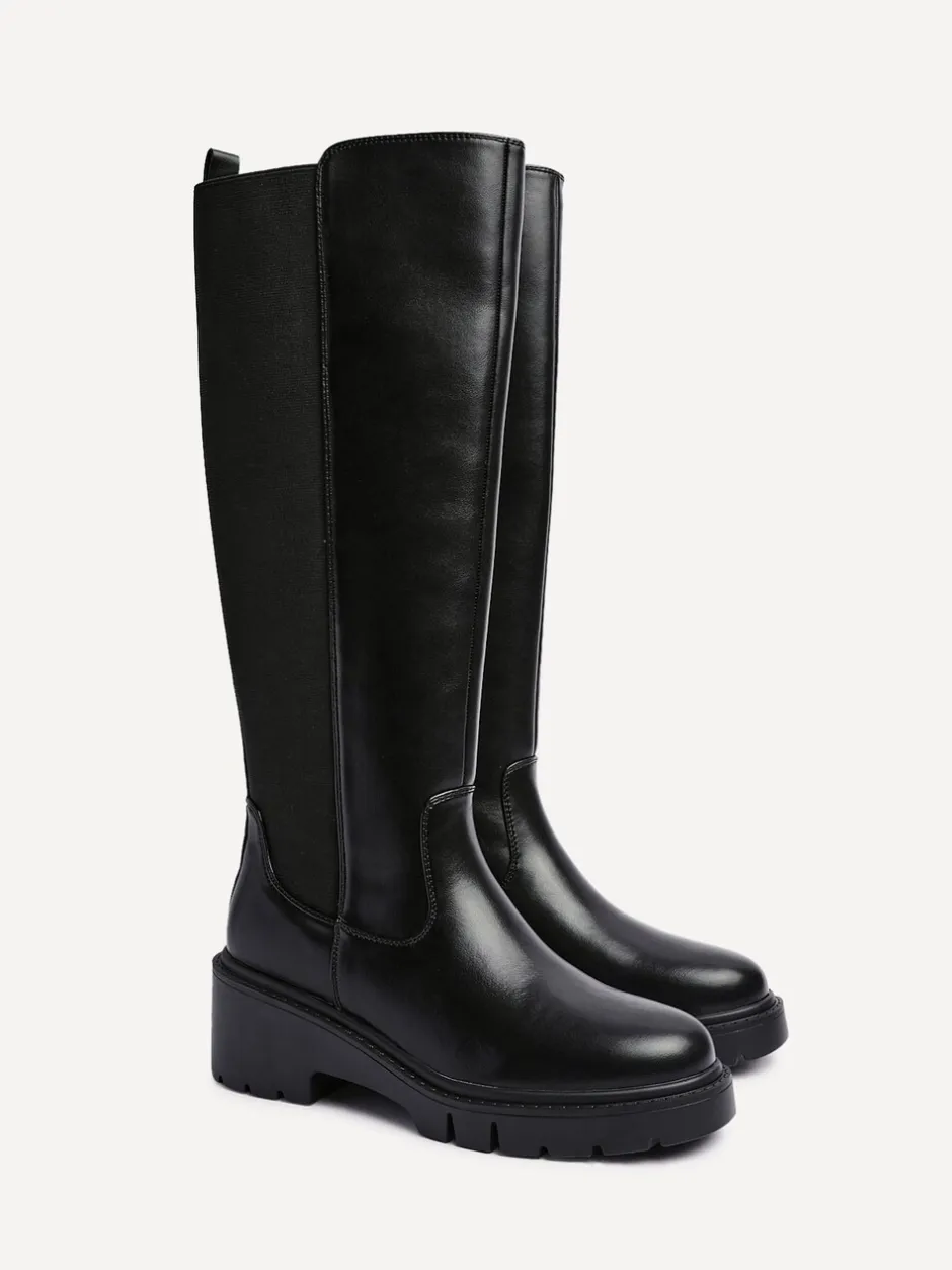 Boots*Linzi - Hyland High Leg Wedges Boots Zwart