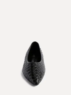 Lage Schoenen*Linzi - Talina Woven Pointed Toe Ballet Flats Zwart