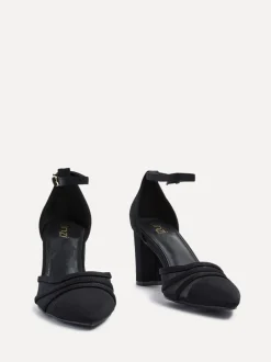 Schoenen Met Hakken|Linzi Zwart - Tasha Block Court Heels Shoes With Mesh Front Detail