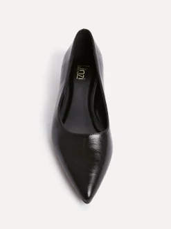 Lage Schoenen|Linzi - Wide Fit Compete Pointed Toe Ballet Flat Shoes Zwart