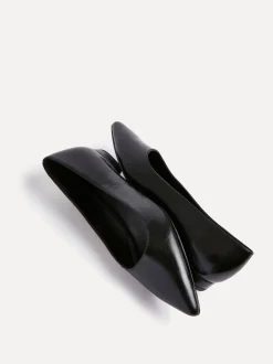 Lage Schoenen|Linzi - Wide Fit Compete Pointed Toe Ballet Flat Shoes Zwart