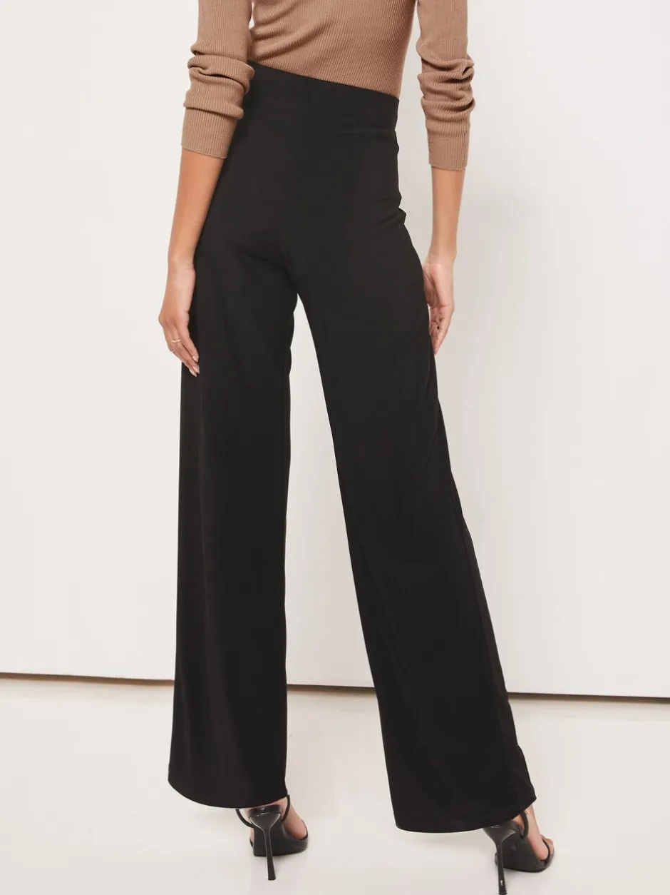 Kostuums En Werkkleding|Broeken|Lipsy Zwart - - Broek met wijde pijpen en hoge taille