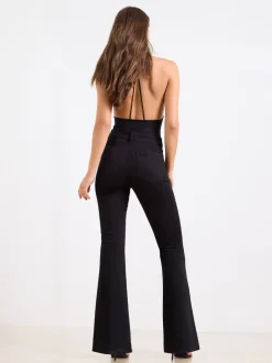Jeans|Lipsy - Glam jeans met wijde pijpen Zwart