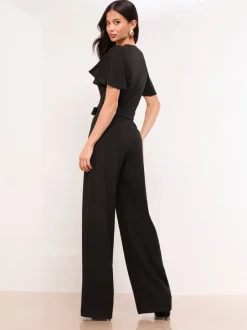 Jumpsuits En Playsuits|Lipsy - Hardware Belted Short Sleeve Jumpsuit Zwart