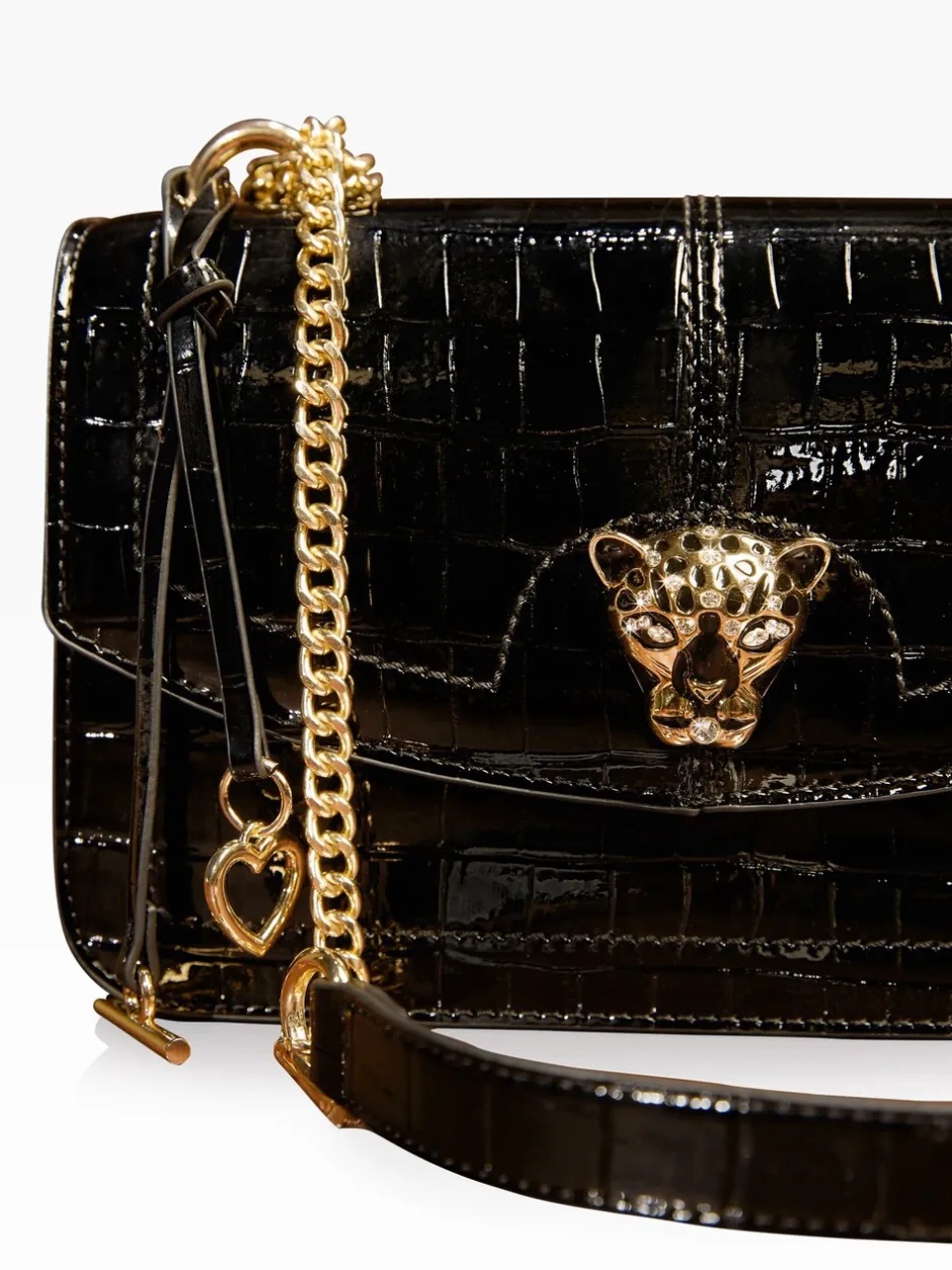 Tassen En Portemonnees*Lipsy - Medium Chain Shoulder Bag Zwart